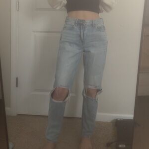 American Eagle Outfitters Light Blue Ripped Jeans